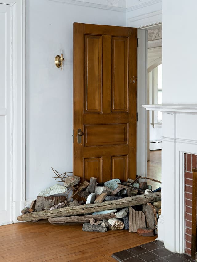 Gabriela Salazar. In Fill, 2022. Found rubble, Governors Island, NY, brought inside 403 Colonels Row. Dimensions variable.