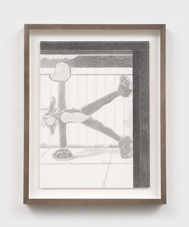 Paul Peng. Étant Donnés, 2024. Graphite on paper. 12 × 9 inches (15 × 12 inches framed).