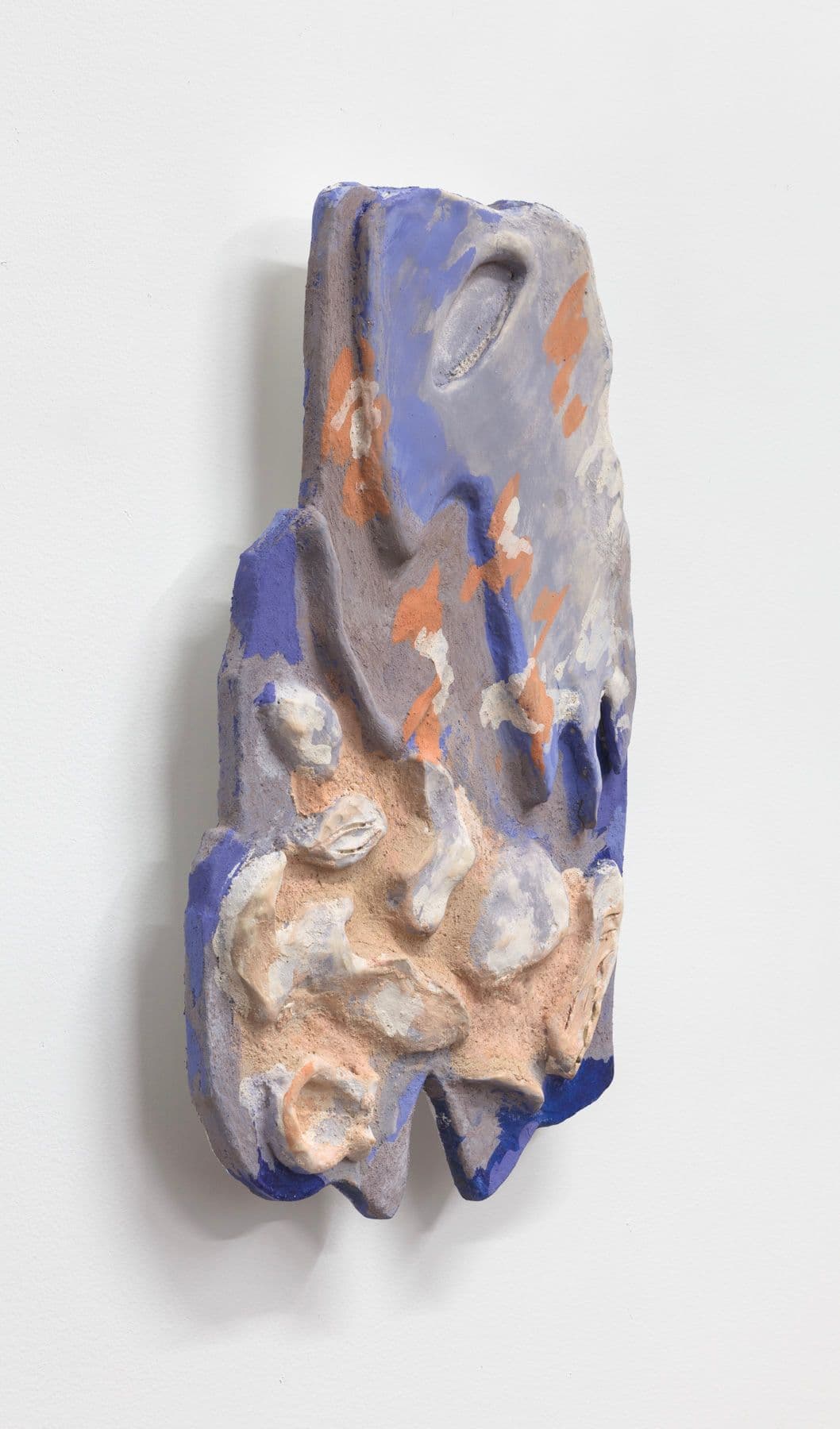 Lorena Ancona. Cave, 2022. Stuccoed plywood with high temperature ceramic, lime wash, pigments and earths. 23 x 15 inches.