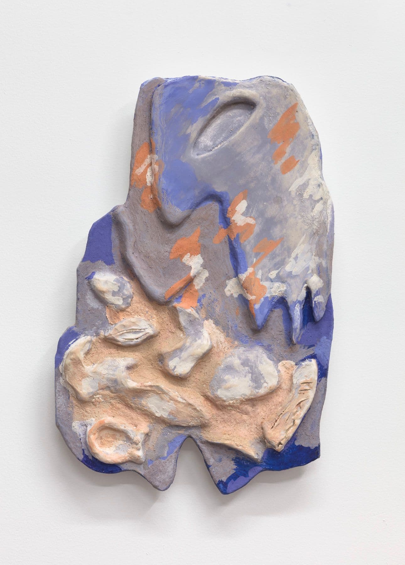 Lorena Ancona. Cave, 2022. Stuccoed plywood with high temperature ceramic, lime wash, pigments and earths. 23 x 15 inches.