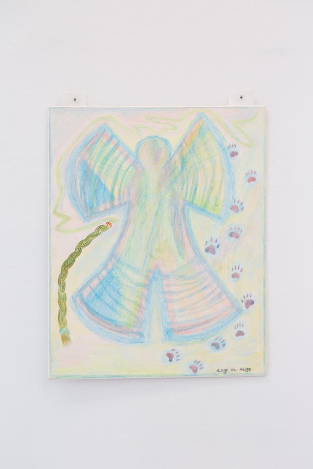 Alix Van Der Donckt-Ferrand. Ange de neige, 2022. Pencil crayon and graphite on matboard. 10 x 8.5 inches.