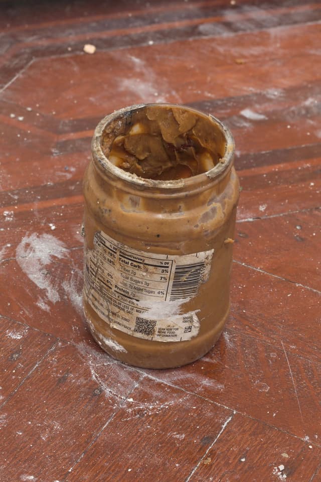 Mo Costello. Untitled (Lubricant) in Rehearsal, 2021. Peanut Butter in plastic container.