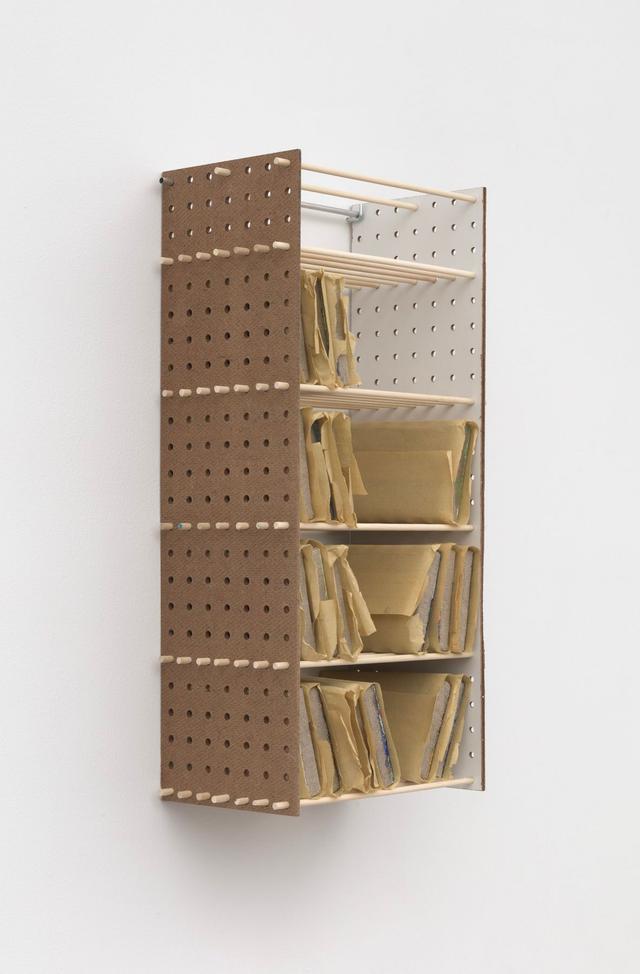 Al Svoboda. Scaffolding I, 2022. Wood, aluminum, rice paper. 24 x 12 x 8inches.