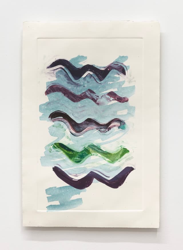 Lorena Ancona. Water mouth, 2022. Monotype with ink on cotton paper. 23 x 15 inches.