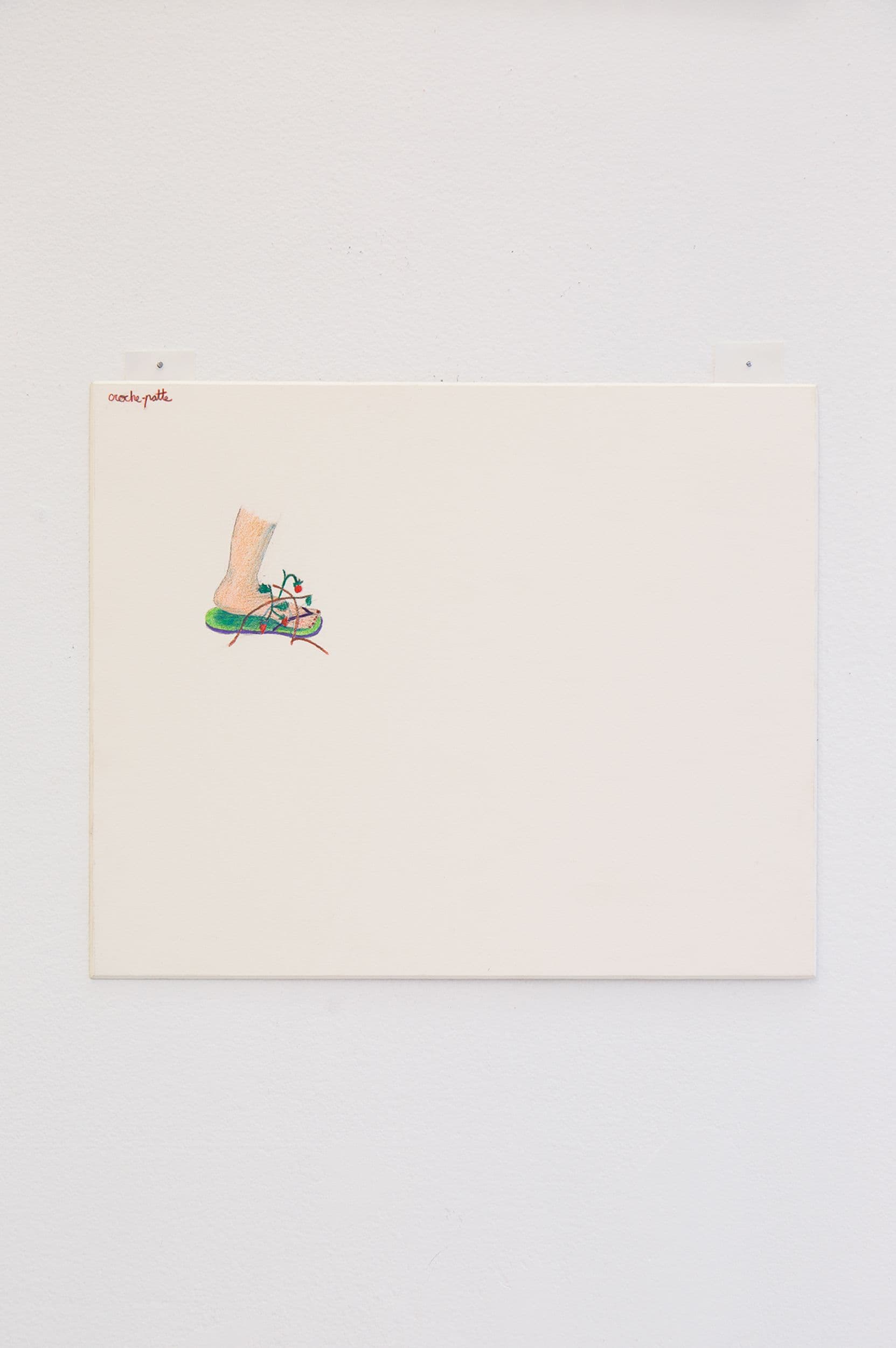 Alix Van Der Donckt-Ferrand. Croche-Patte, 2023. Pencil crayon and graphite on matboard. 8.5 x 10 inches.