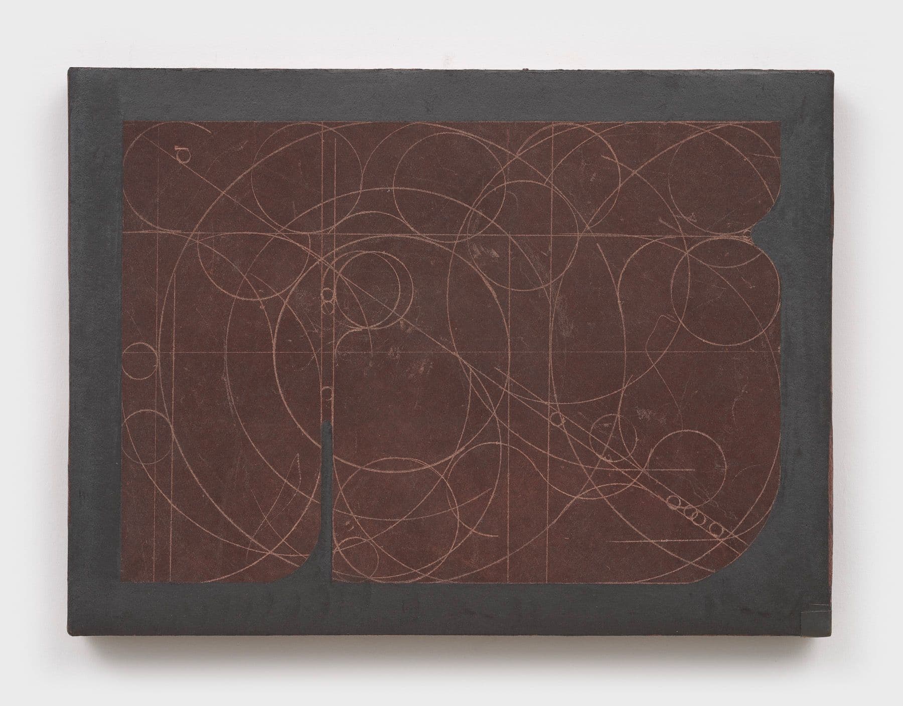 Kai Jenrette. <i>No title</i>, 2024. Graphite and tape on waxed construction paper over panel. 9 x 12 inches.