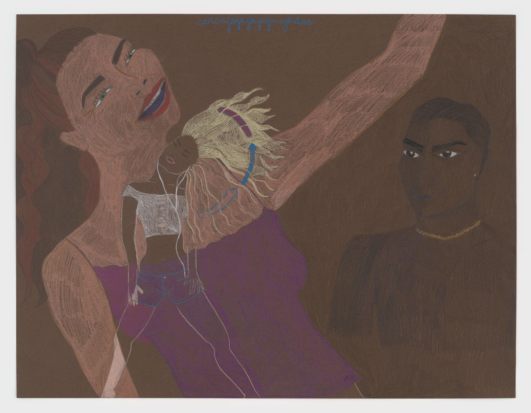 Alix Van Der Donckt-Ferrand. Carcajadas, 2025. Color pencil and graphite on paper. 19.5 × 25.5 inches.