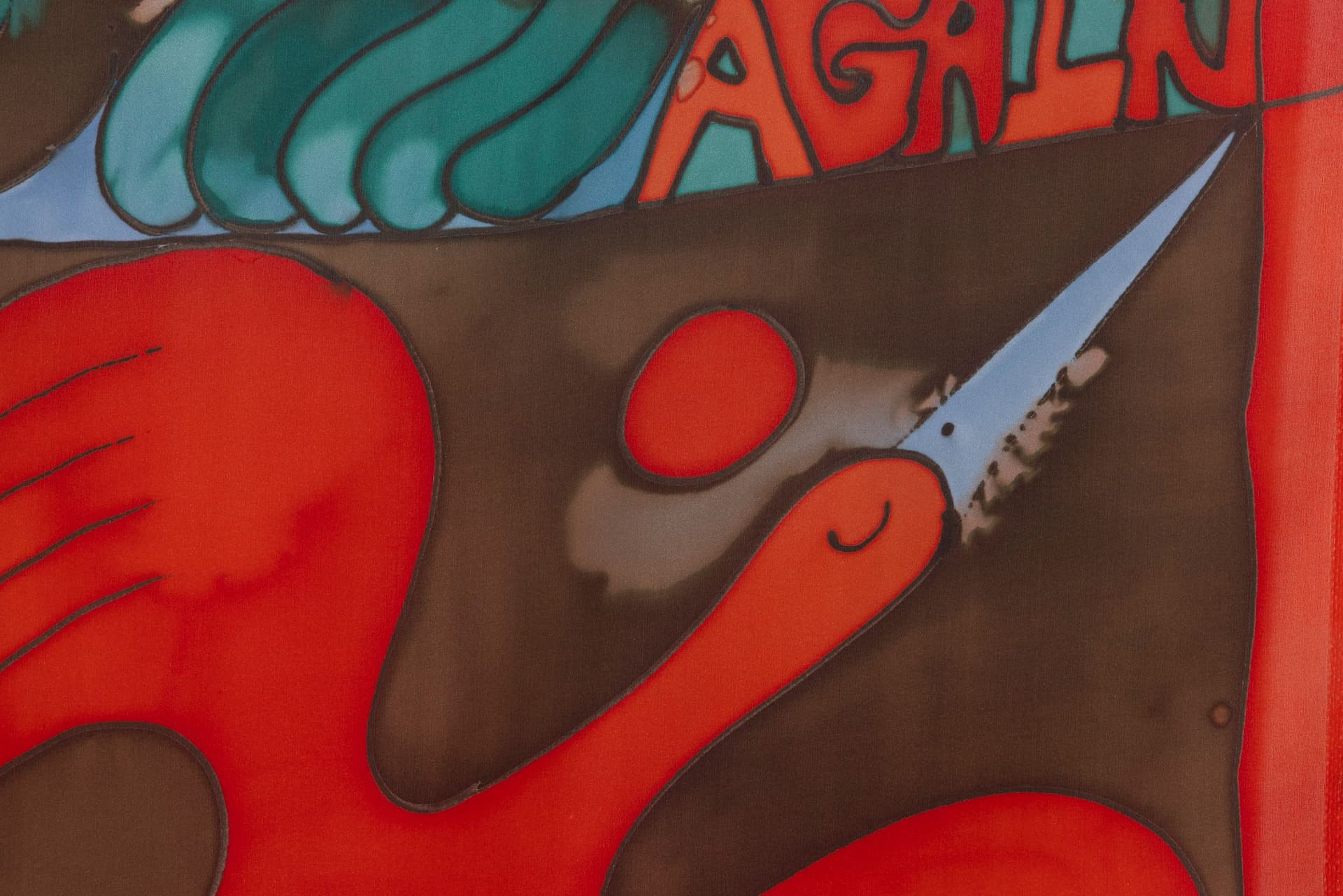 Benedict Scheuer. Same But Different (Detail), 2025. Hand Dyed 8mm Habotai Silk. 43 ¾ × 46 inches.