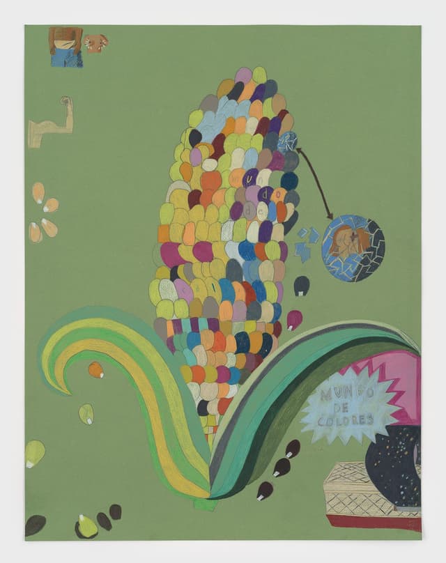 Alix Van Der Donckt-Ferrand. m u n d o d e c o l o r e s, 2025. Color pencil and graphite on paper. 25 ½ × 19 ½ inches (28 ½ × 22 ½ inches framed).