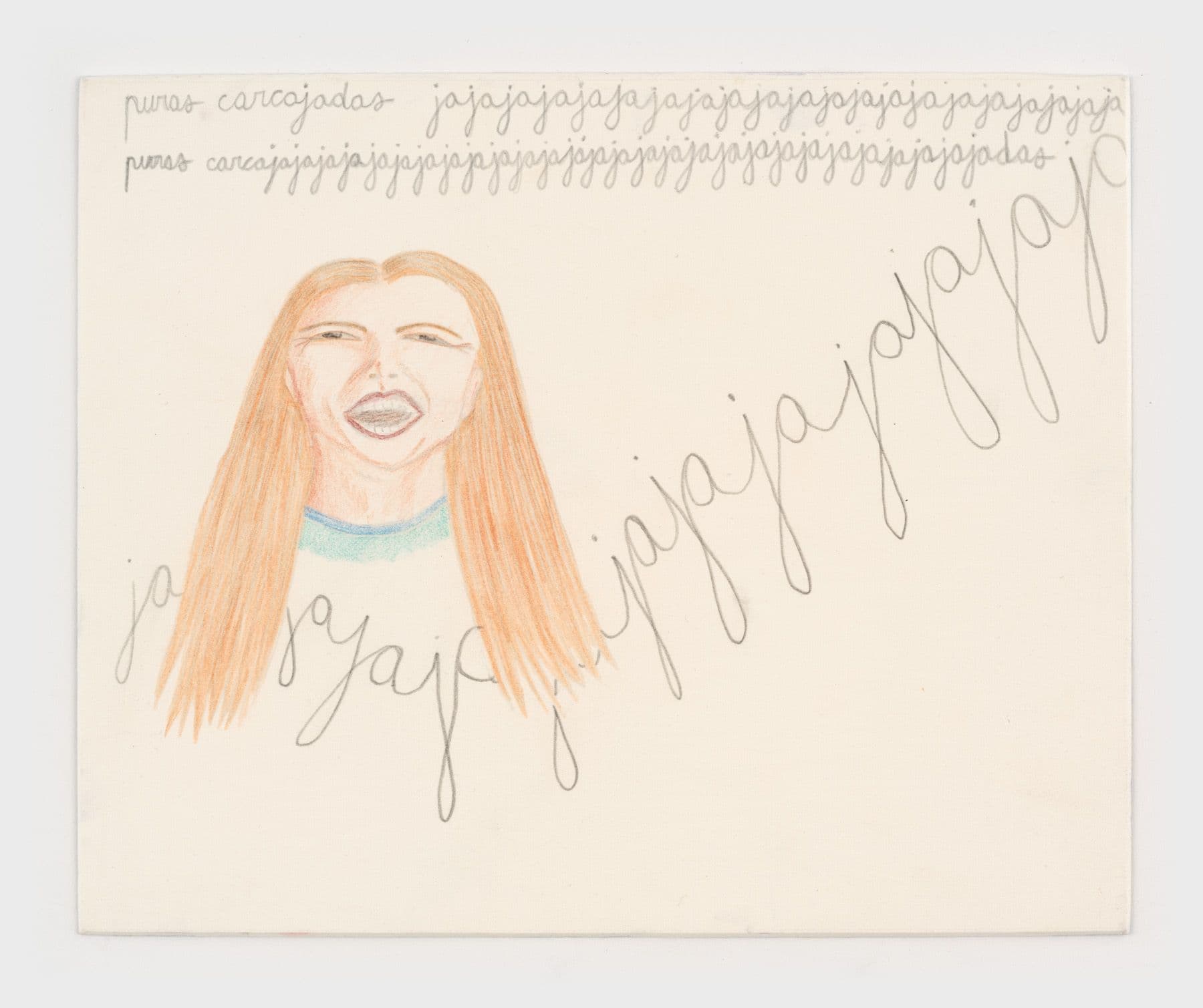 Alix Van Der Donckt-Ferrand. Puras Carcajadas..., 2023. Graphite and color pencil on matboard. 8.5 × 10.5 inches.