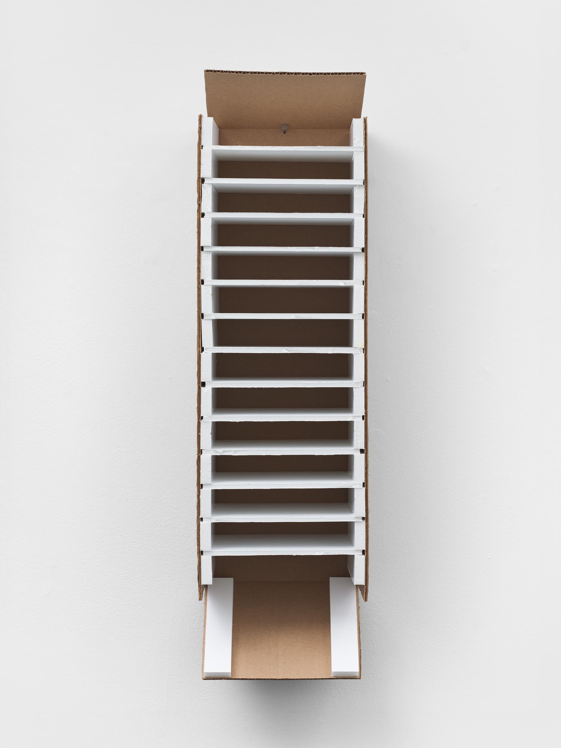 Al Svoboda. Untitled (Scaffolding II), 2022-24. Cardboard, foamcore. 24 × 7.5 × 5 inches.
