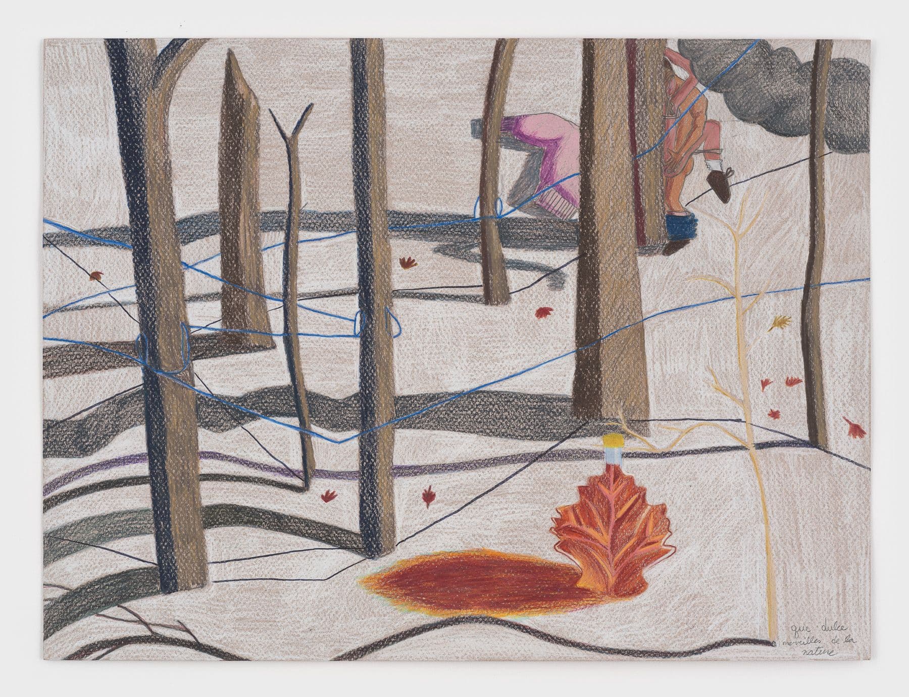 Alix Van Der Donckt-Ferrand. <i>Liaisons</i>, 2025. Color pencil and graphite on paper. 12 × 16 inches (15 × 19 inches framed).