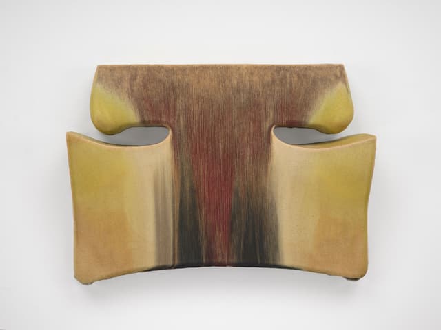 CrossLypka. tar sweet, 2024. Glazed ceramic. 16 × 21 ½ × 4 ½ inches.