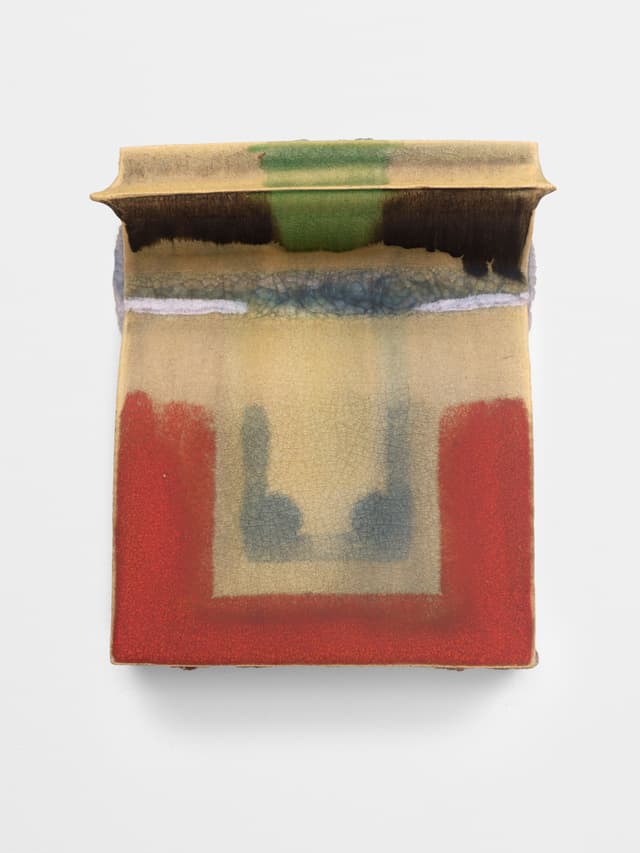 CrossLypka. stisk find, 2024. Glazed ceramic. 12 × 10 × 3 ½ inches.