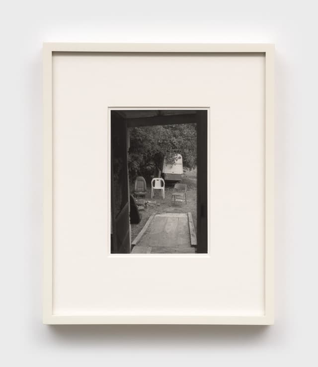 Mo Costello. Untitled (Ramp and Chairs), 2024. Gelatin silver print.
5 3/4 × 4 inches (11 1/2 × 9 1/2 inches framed). Edition of 3 + II AP.