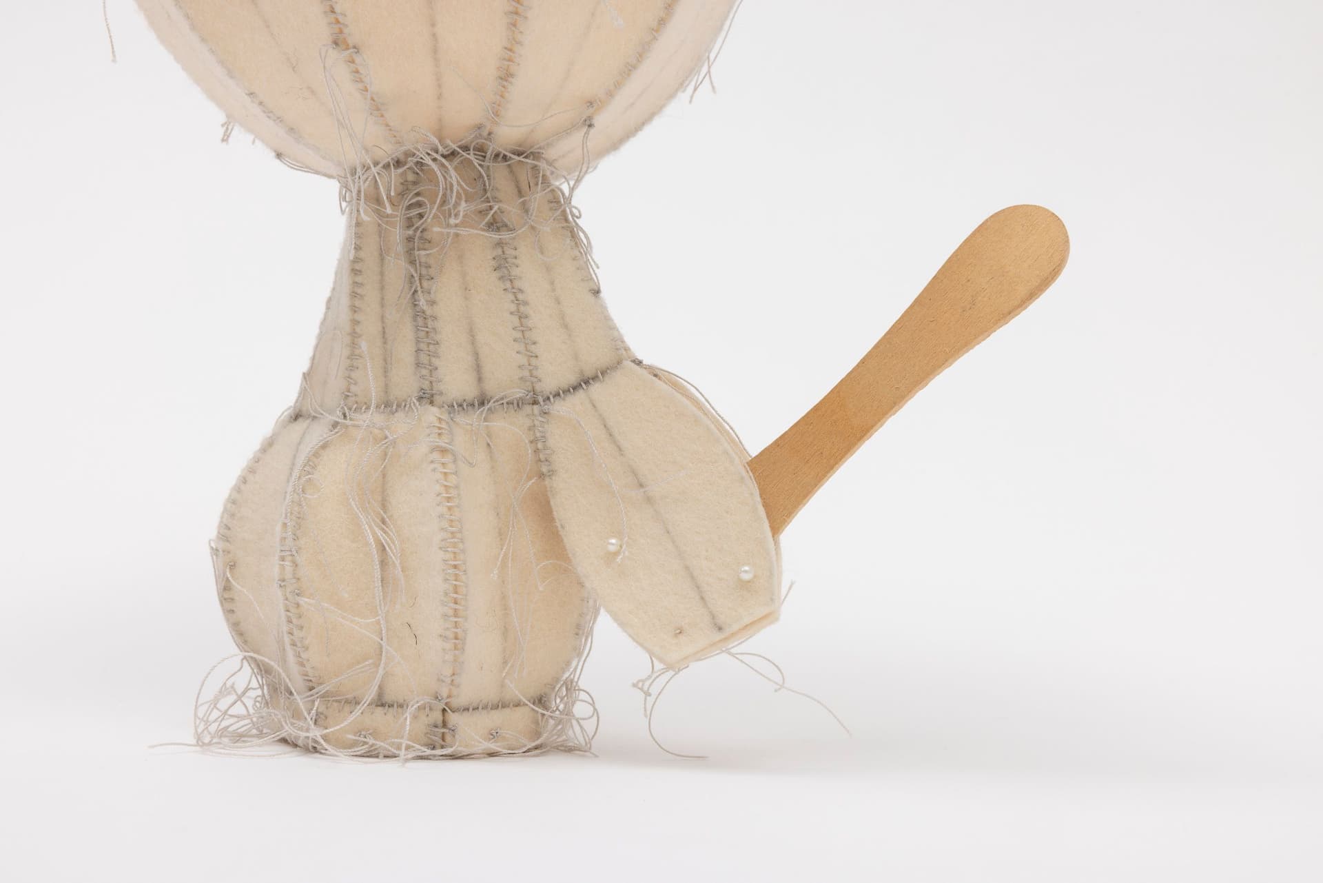 Cyrilla Mozenter. More saints seen 16 (Detail), 2004. Pencil on industrial wool felt hand stitched with silk thread. 7 × 7.5 × 4 inches.