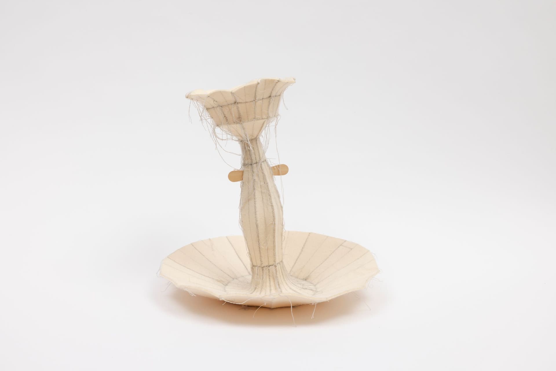 Cyrilla Mozenter. More saints seen 30, 2005. Pencil on industrial wool felt hand stitched with silk thread and wooden ice cream spoon. 12.75 × 13 × 13 inches.