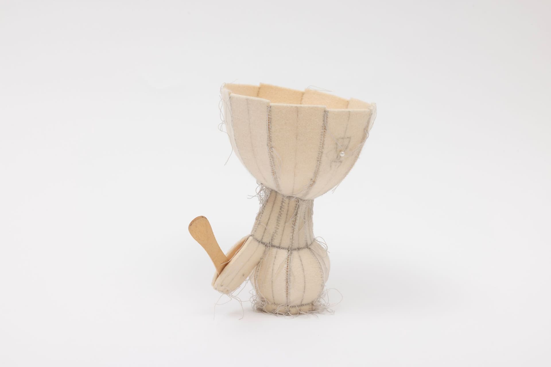 Cyrilla Mozenter. More saints seen 16, 2004. Pencil on industrial wool felt hand stitched with silk thread. 7 × 7.5 × 4 inches.