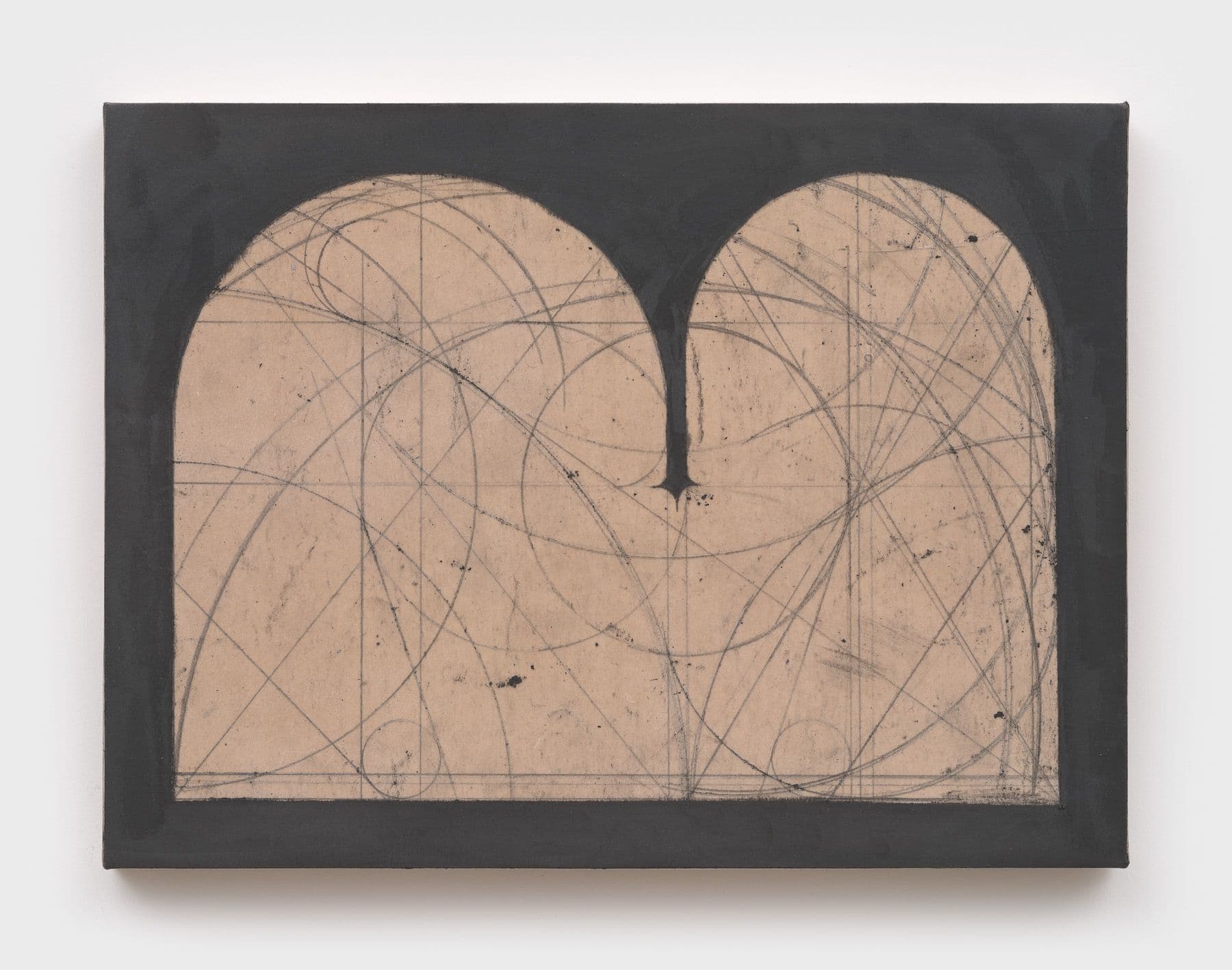 Kai Jenrette. <i>No title</i>, 2025. Graphite on waxed newsprint over panel. 9 × 12 inches.