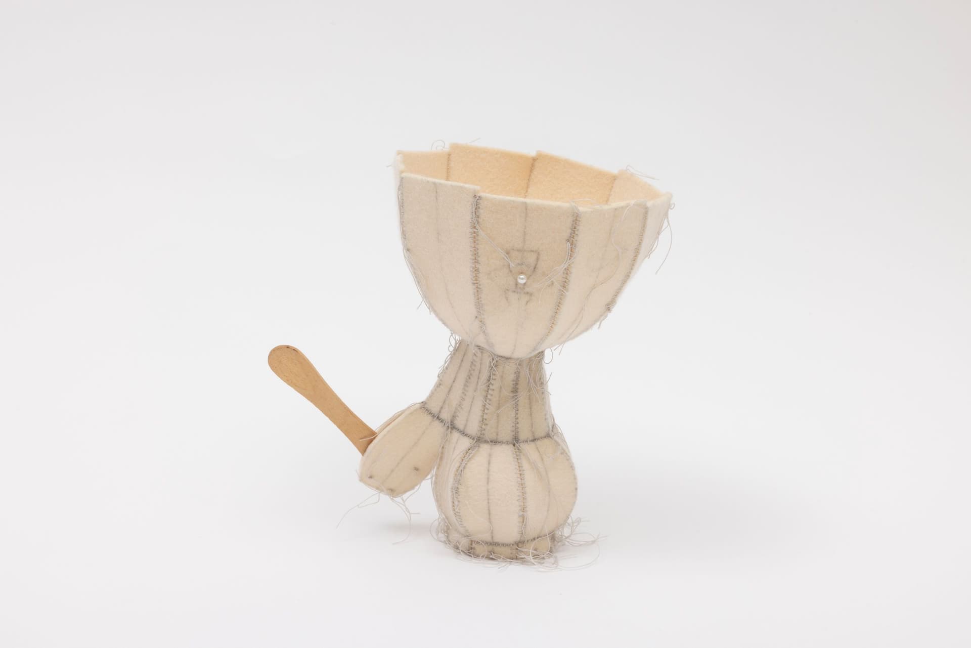 Cyrilla Mozenter. More saints seen 16, 2004. Pencil on industrial wool felt hand stitched with silk thread. 7 × 7.5 × 4 inches.