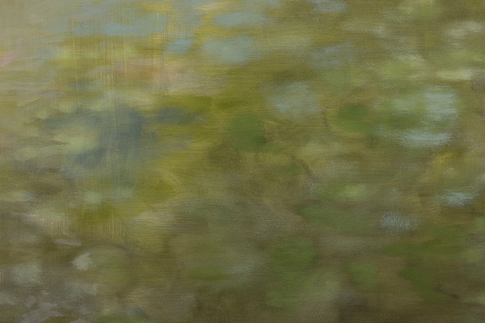 Zoe Koke. Detail of <i>Rio Grande</i>, 2025. Oil on canvas. 30 × 30 inches.