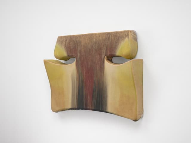 CrossLypka. tar sweet, 2024. Glazed ceramic. 16 × 21 ½ × 4 ½ inches.