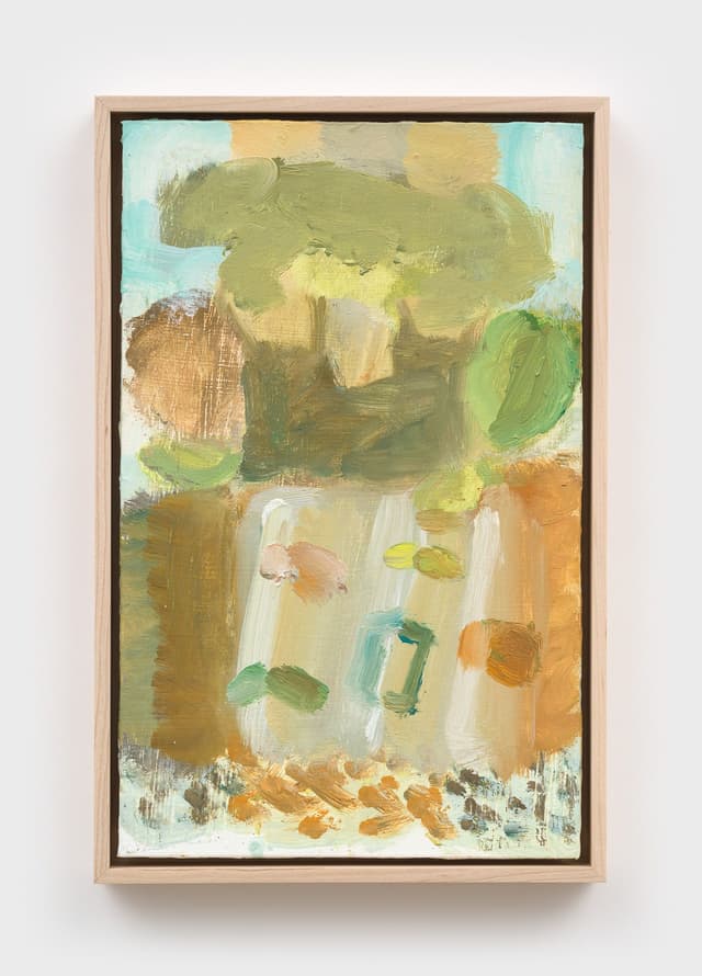 Owen Westberg. pale music, 2025. Oil on birch panel. 12 × 7 ⅝ inches.