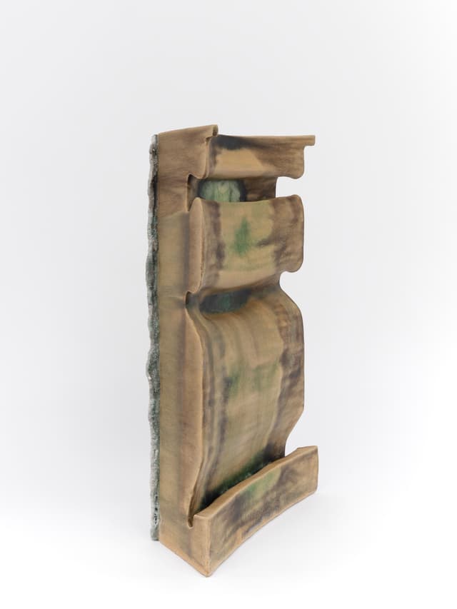 CrossLypka. d.e.w., 2024. Glazed ceramic. 23 × 14 ½ × 6 inches.