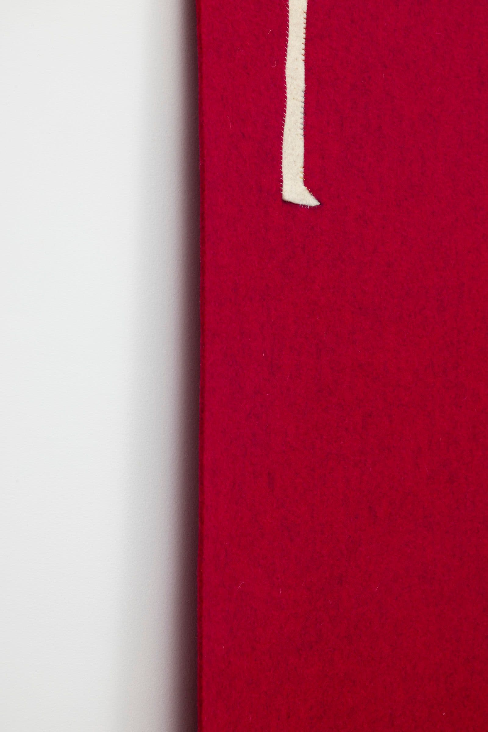 Cyrilla Mozenter. Relic (Detail), 2024. Industrial wool felt hand stitched with silk thread. 68.5 × 20 inches.