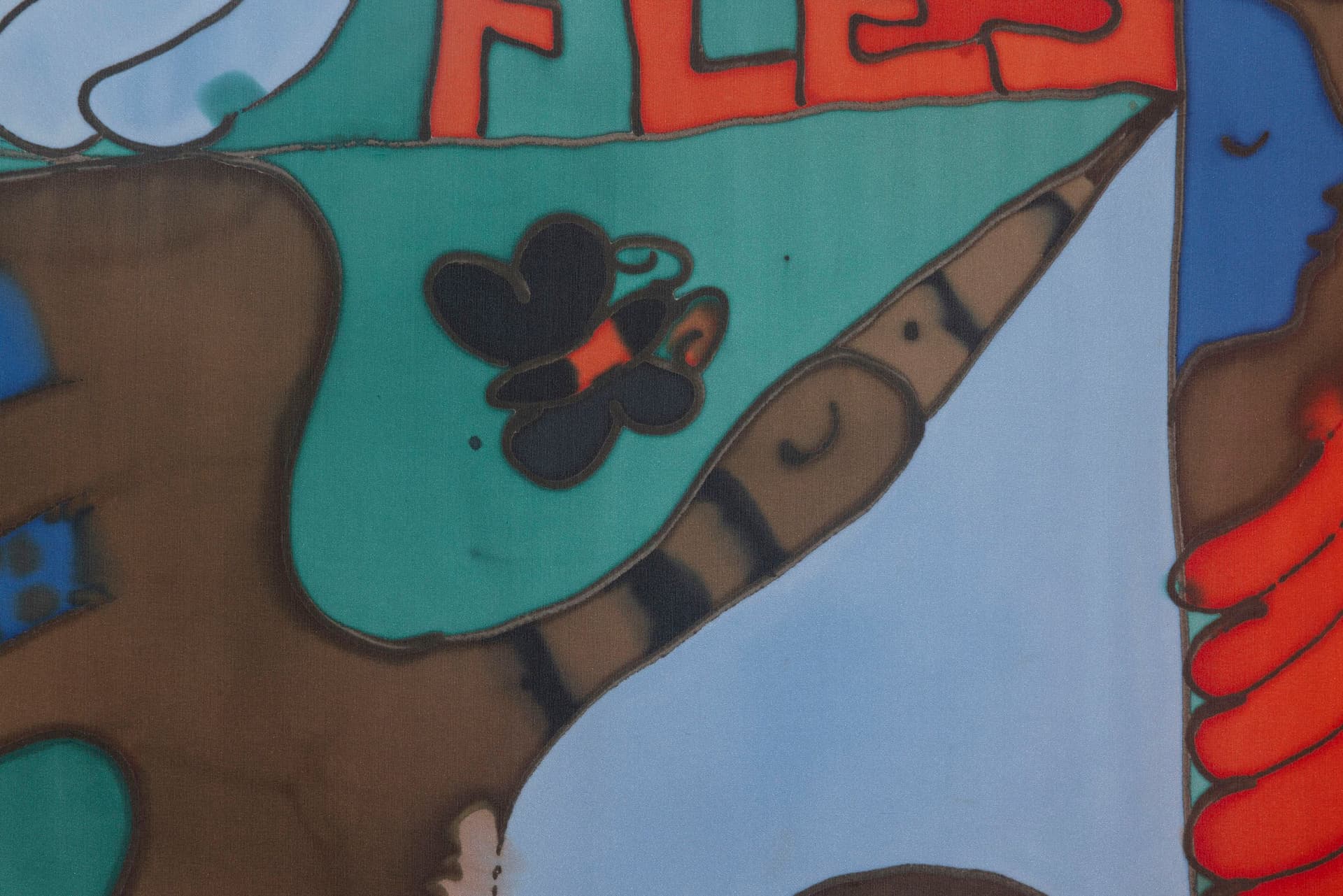 Benedict Scheuer. Same But Different (Detail), 2025. Hand Dyed 8mm Habotai Silk. 43 ¾ × 46 inches.