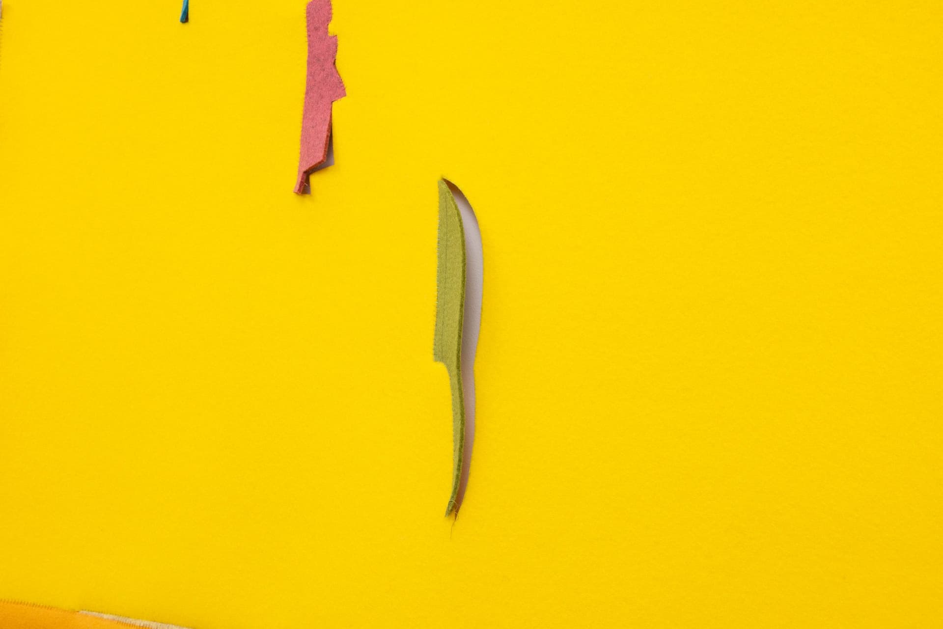 Cyrilla Mozenter. Note Values (Detail), 2024. Industrial wool felt hand stitched with silk thread. 72.5 × 42.5 inches.