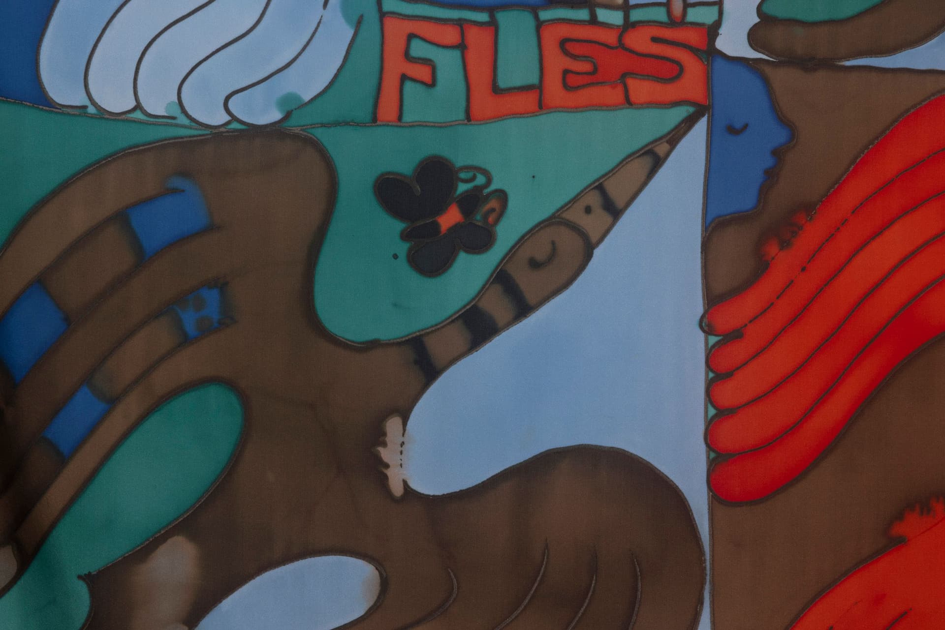 Benedict Scheuer. Same But Different (Detail), 2025. Hand Dyed 8mm Habotai Silk. 43 ¾ × 46 inches.