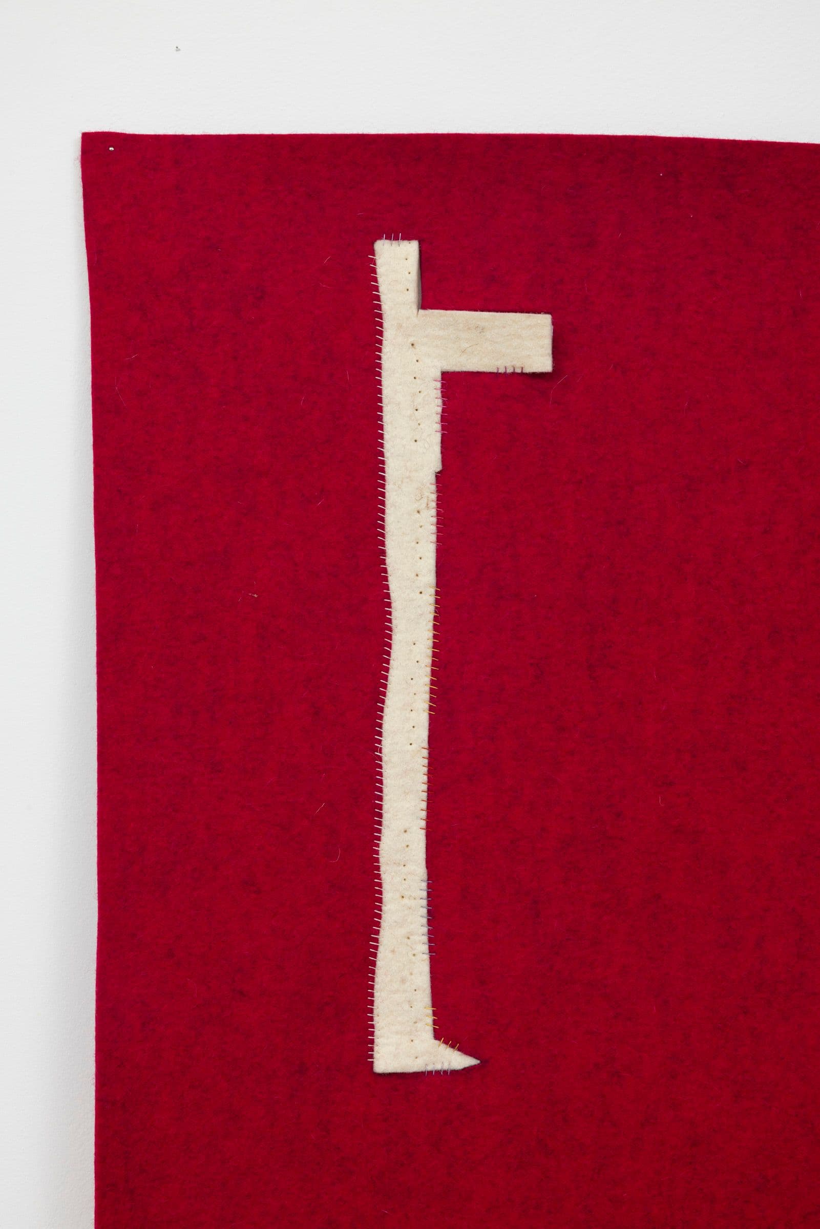 Cyrilla Mozenter. Relic (Detail), 2024. Industrial wool felt hand stitched with silk thread. 68.5 × 20 inches.