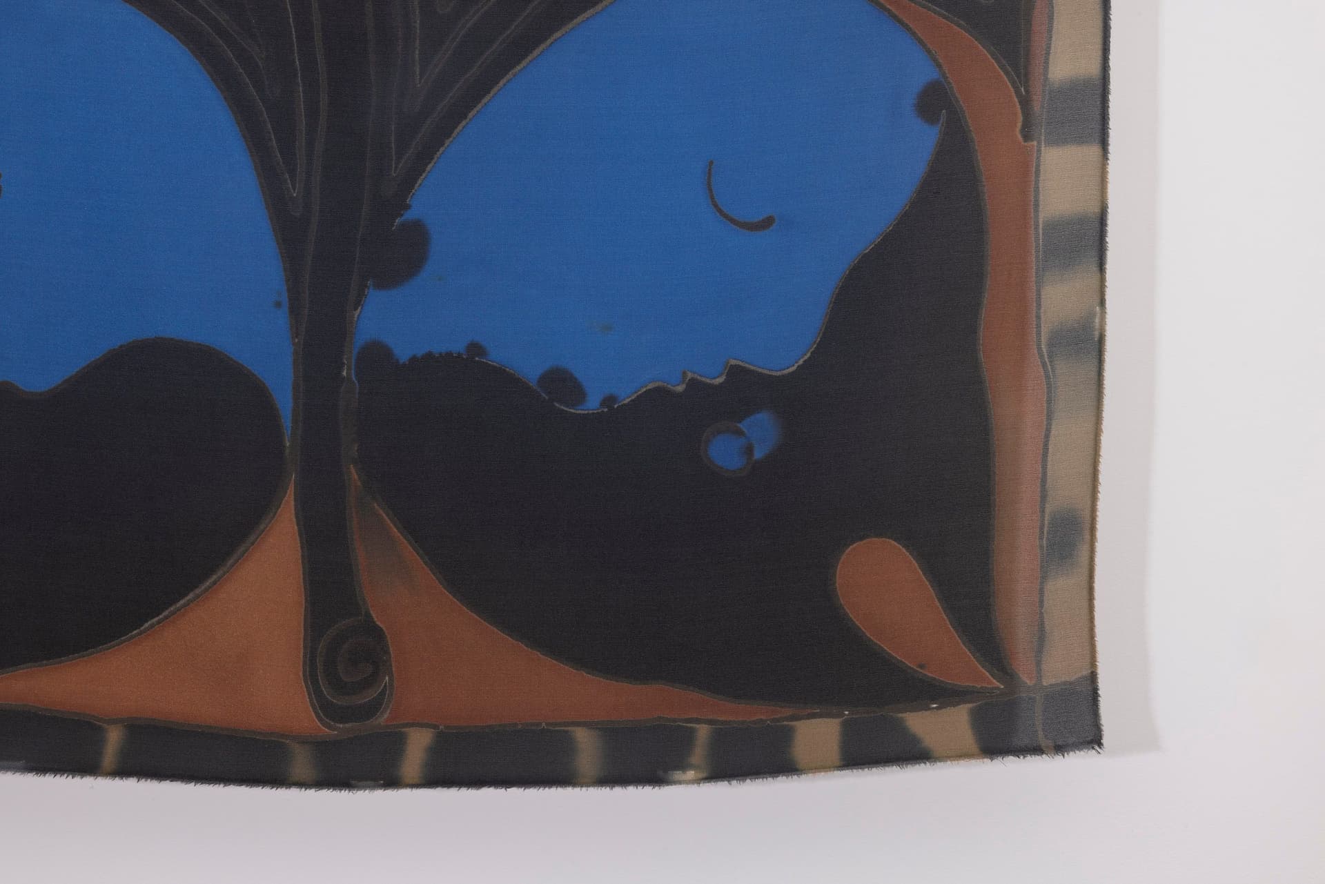 Benedict Scheuer. Bat (Detail), 2025. Hand Dyed 8mm Habotai Silk. 22 ¾ × 22 ¼ inches.