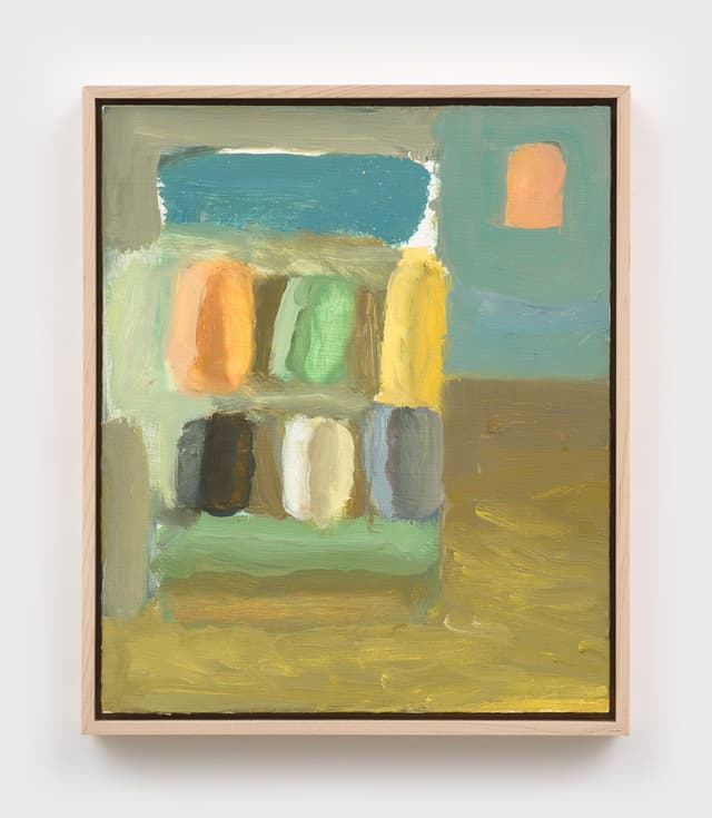 Owen Westberg. abacus, 2025. Oil on birch panel. 12 × 10 ⅛ inches.