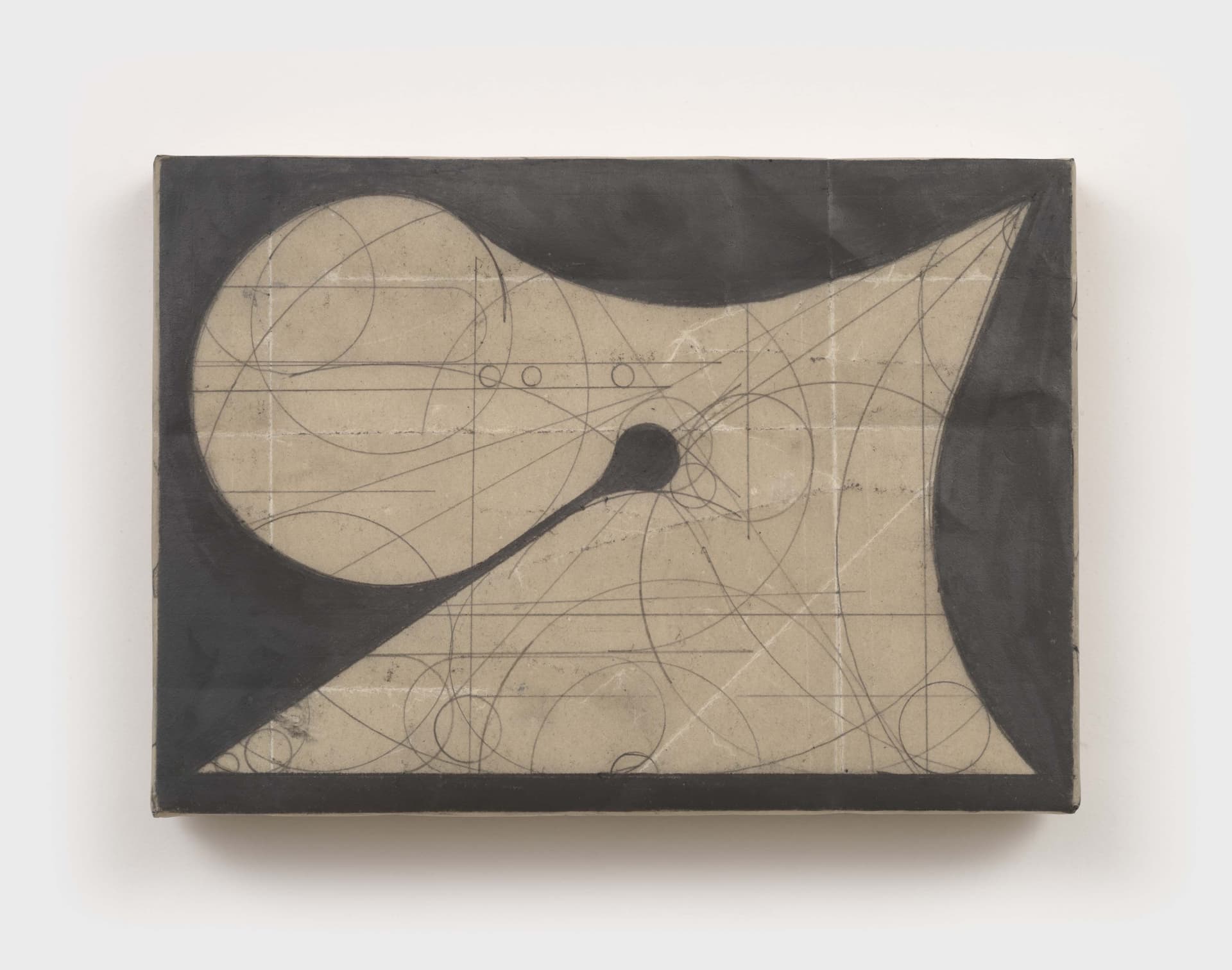 Kai Jenrette. No title, 2024. Graphite on waxed newsprint over panel. 5 × 7 × 1 inches.