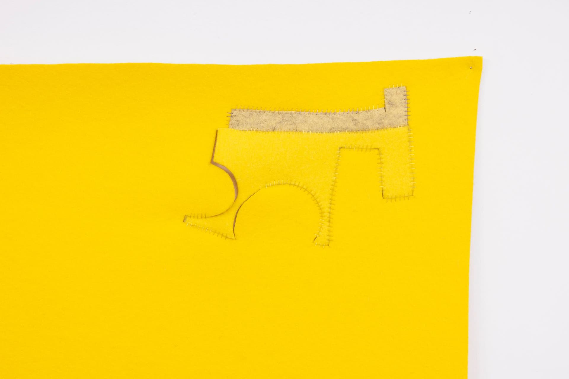 Cyrilla Mozenter. Note Values (Detail), 2024. Industrial wool felt hand stitched with silk thread. 72.5 × 42.5 inches.