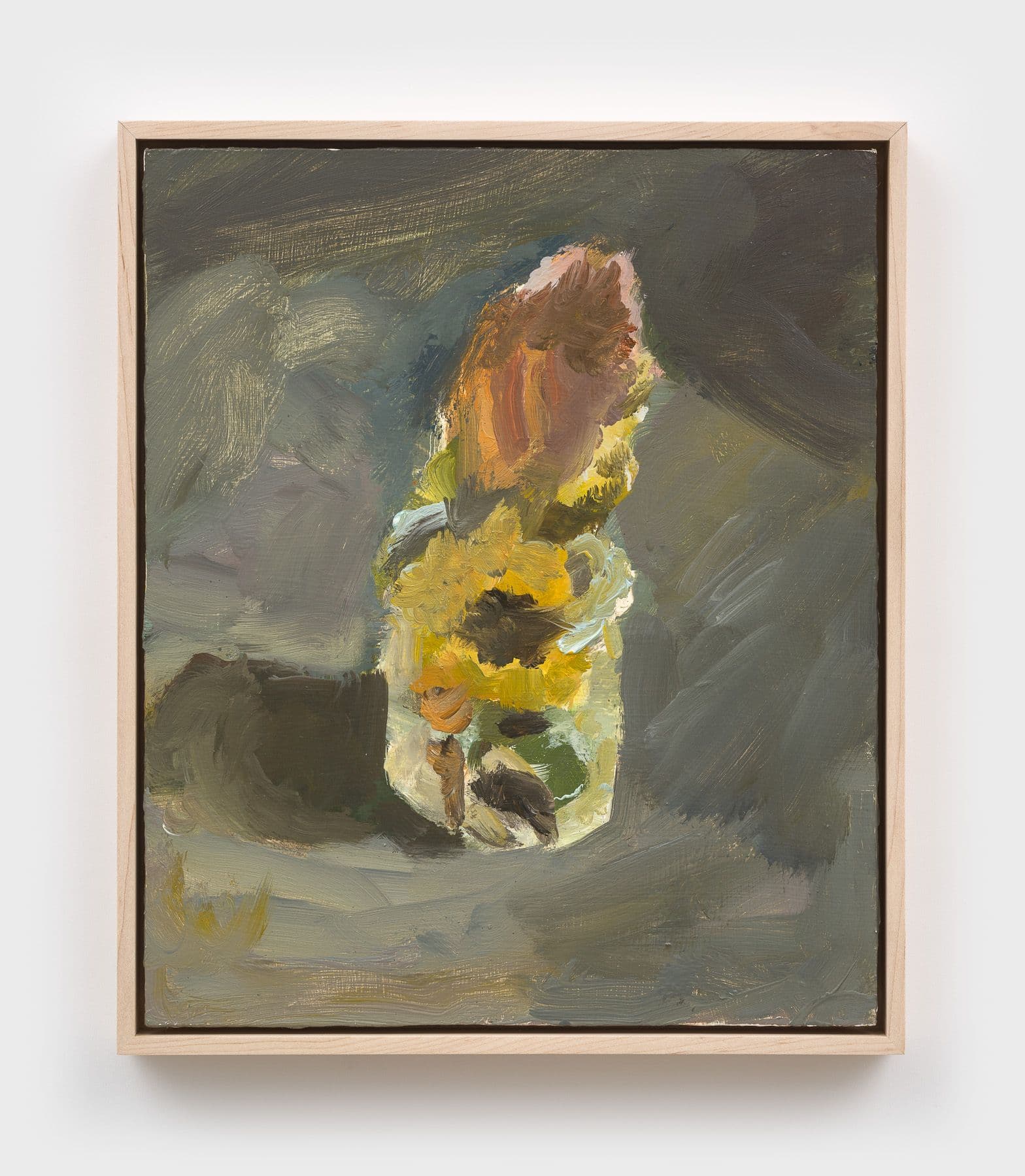 Owen Westberg. sunflower, 2025. Oil on birch panel. 12 × 10 ⅛ inches.