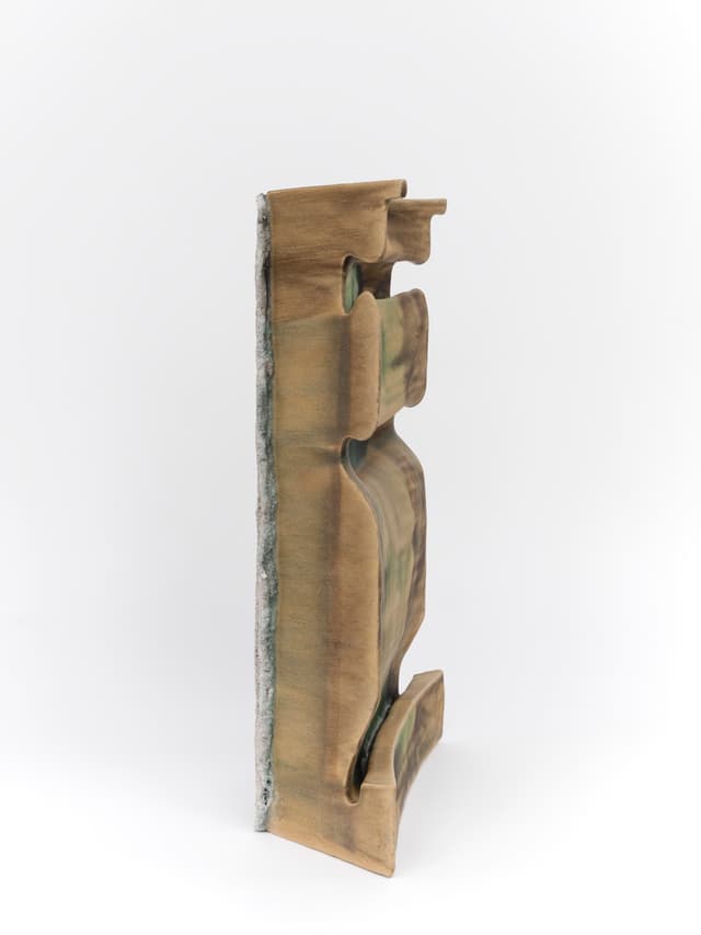 CrossLypka. d.e.w., 2024. Glazed ceramic. 23 × 14 ½ × 6 inches.