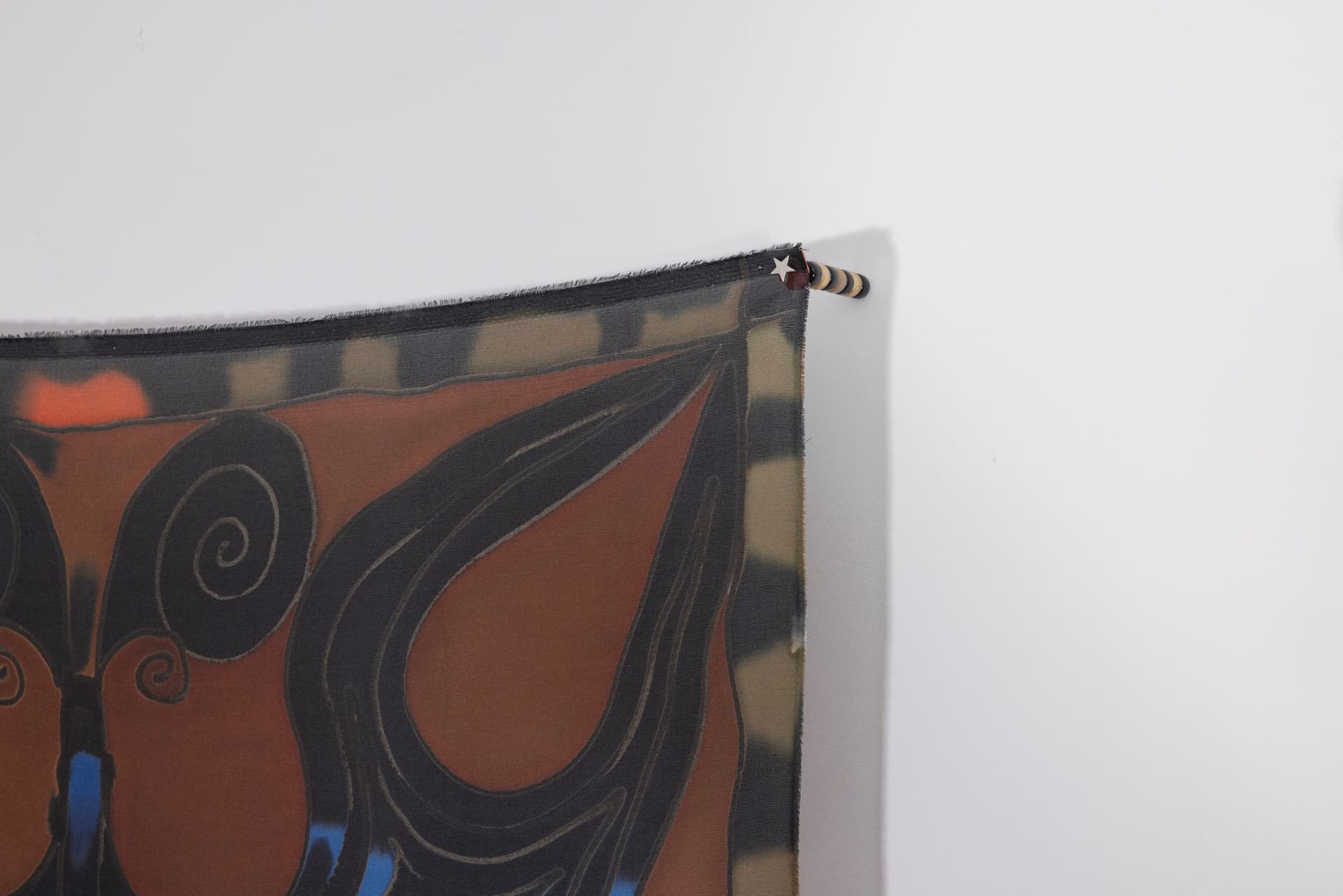 Benedict Scheuer. Bat (Detail), 2025. Hand Dyed 8mm Habotai Silk. 22 ¾ × 22 ¼ inches.